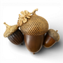 PN152 Polyresin Acorn 2" x 2" x 3", 2.5" x 2.5" x 4", & 4" x 6" x 3.75", Set of 3 PK2