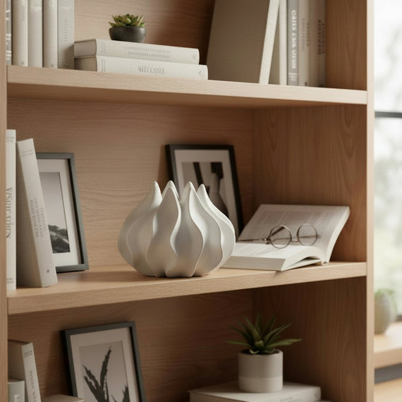 PR103 Polyresin Vase- White 7.5" x 7.5" x 6" PK 2