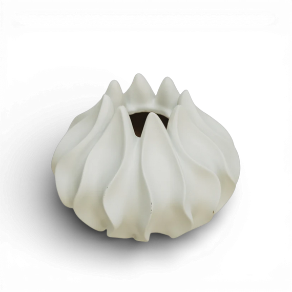 PR103 Polyresin Vase- White 7.5" x 7.5" x 6" PK 2