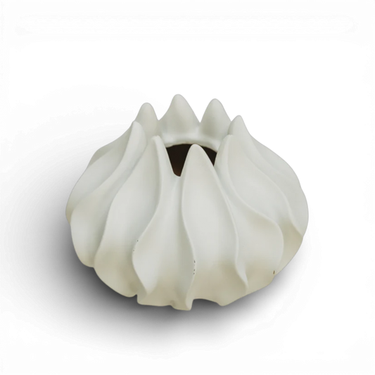 PR103 Poly Resin Vase- White 7.5" x 7.5" x 6" PK 2