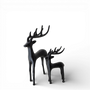 PR105 Metal Deer, Black 3.75" x 1.75" x 6.5" & 5.5" x 2.25" x 10",  Set of 2 PK2