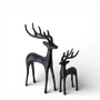 PR105 Metal Deer, Black 3.75" x 1.75" x 6.5" & 5.5" x 2.25" x 10",  Set of 2 PK2