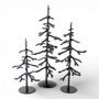 PR106 Metal Trees, Black 4.5" X 7" x 10", 4.75" x 4.5" x 12.75", & 5.5" x 5.25" x 15.75",  Set of 3 PK2