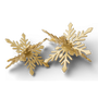 PR109 Metal  Snowflake Gold 4.25" x 4.25" x 4.5" & 6" x 6" x 6", Set of 2 PK2