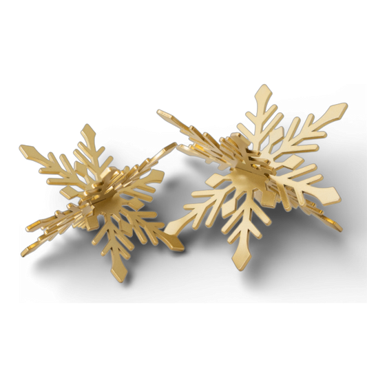 PR109 Metal  Snowflake Gold 4.25" x 4.25" x 4.5" & 6" x 6" x 6", Set of 2 PK2