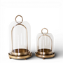 PR112 Cloche w/Metal Stand 5" X 5" X 8", 6.25" X 6.25" X 11" , Set of 2 PK2
