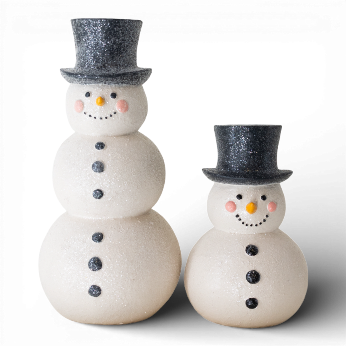 PR118 Polyresin Snowman 5" x 4.75" x 8" & 5.75" x 5.75" x 12", Set of 2 PK2