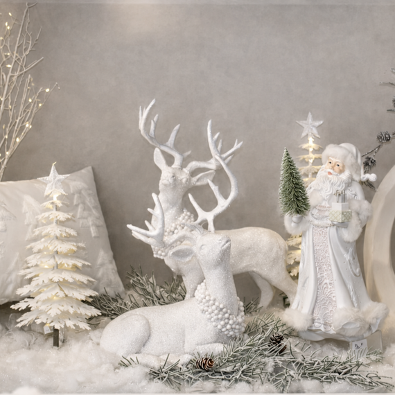 PR121 Polyresin Deer 15.25" x 7" x 20" & 12.5"x 8.25" x 15.5", Set of 2 PK1