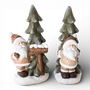 PR128 Polyresin  Santa/Tree 4.25" x 3.75" x 8.5", Set of 2 PK2