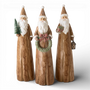 PR130 Polyresin  Santa 4" x 3.25" x 13", Set of 3 PK1