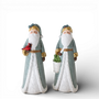 PR131 Polyresin Santa 4" x 3" x 9.5", Set of 2 PK2