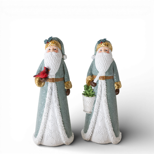 PR131 Polyresin Santa 4" x 3" x 9.5", Set of 2 PK2
