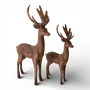 PR134 Polyresin Deer 8.75" x 5" x 14.25" & 11" x 6" x 18.25", Set of 2 PK1