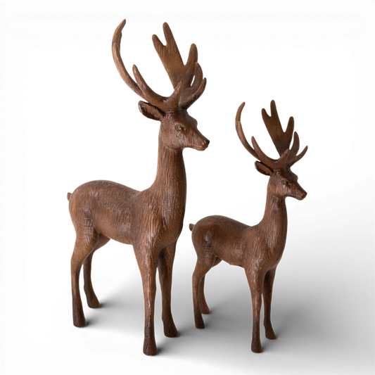 PR134 Polyresin Deer 8.75" x 5" x 14.25" & 11" x 6" x 18.25", Set of 2 PK1