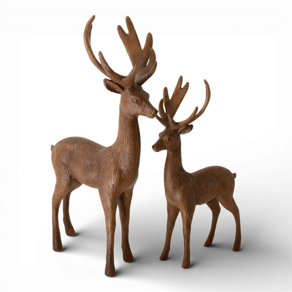 PR134 Polyresin Deer 8.75" x 5" x 14.25" & 11" x 6" x 18.25", Set of 2 PK1