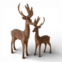 PR134 Polyresin Deer 8.75" x 5" x 14.25" & 11" x 6" x 18.25", Set of 2 PK1