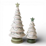 PR135 LED Polyresin Trees 4.5" x 4.5" x 9.25" & 6.5" x 6.5" x 14.5", Set of 2 PK1