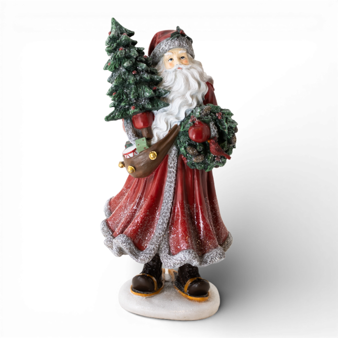 PR136 Polyresin  Santa w/Tree 6" x 5.75" x 12.5" PK2