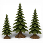 PR140 Polyresin Tree Green 5.75" x 3.75"x 14", 7.25" x 4.5" x 17.25", & 8.25" x 5.25" x 20", Set of 3 PK1