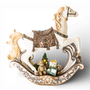 PR146 LED Polyresin Rocking Horse Natural 15.5" x 4.75" x 15.75" PK1