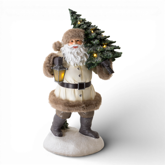 PR153 LED  Santa W/Tree and Lantern 9.75" x 7" x 17.25" PK1