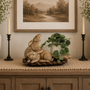 T124 Wood Scalloped Dough Bowl - Brown 14.5" x 6.75" x 1.75" PK 2