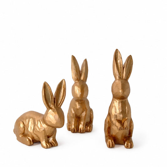 PR157 Polyresin Bunnies 4.5", 5", & 6"H Set of 3 PK 4