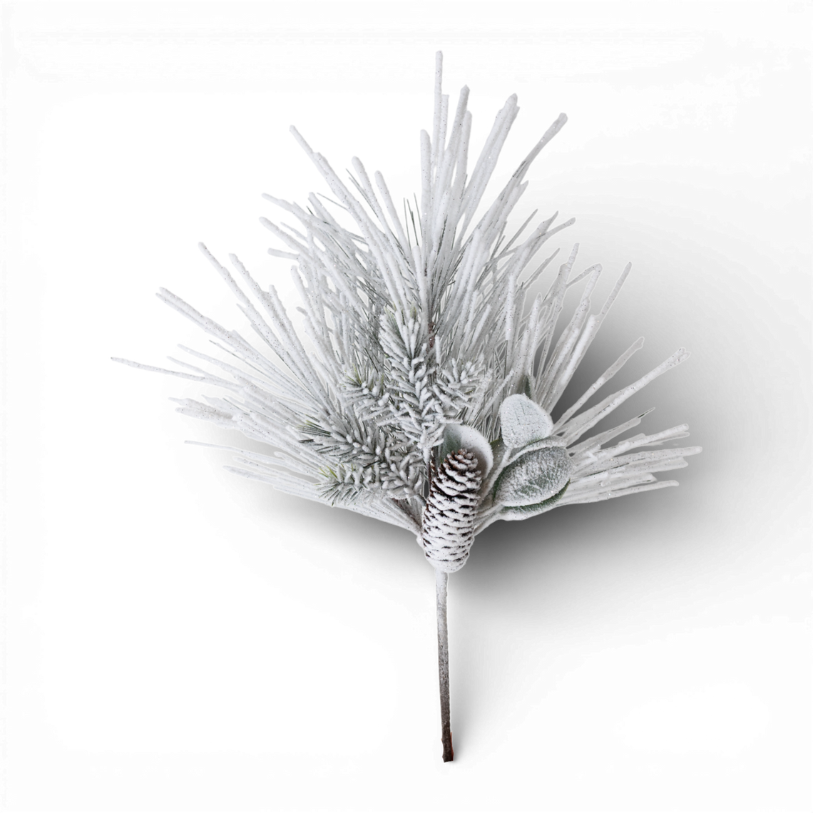 PX114 Flocked Long Pine w/Cones Pick 17.5" X 4" X 22" PK12