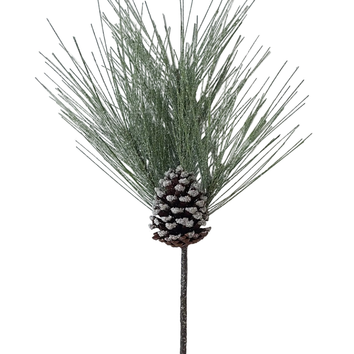 PX121 Frosted Long Needle Pine w/Pinecone Pick 18" PK12