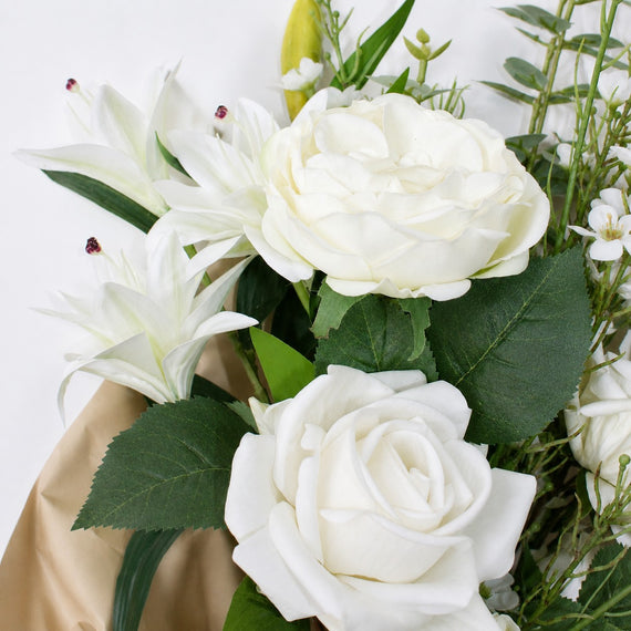 RTB103 WH  Real Touch Floral Bouquet 32" PK 2