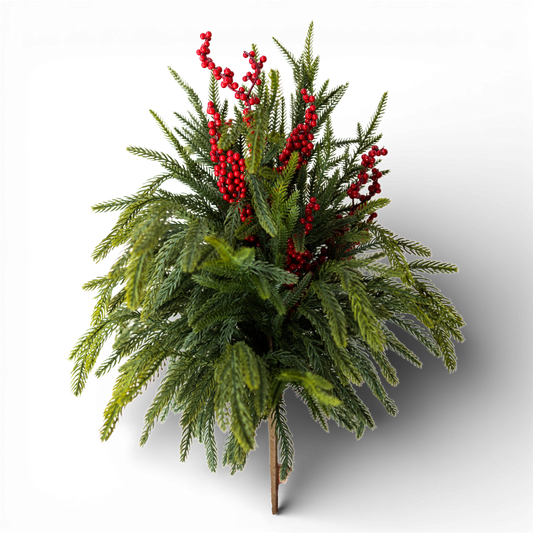 SP112 Merkus Pine w/Berry Spray 22" PK6