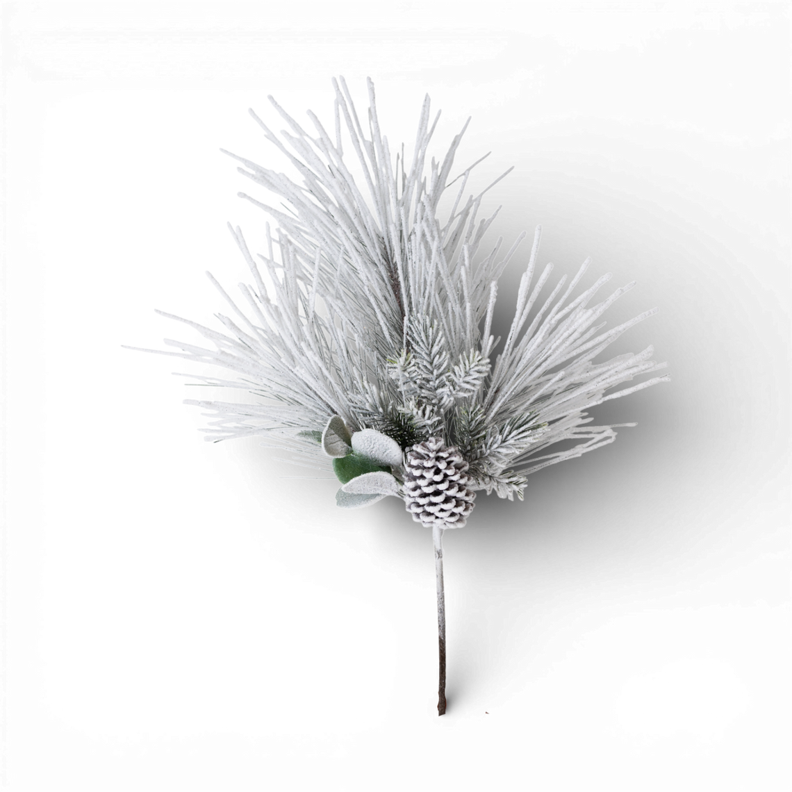 SP130 Flocked Long Pine w/Cones Spray 20" X 5" X 27" PK6