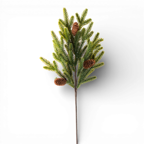 ST117 Real Touch Fir Pine w/Pinecone Spray 30" PK6