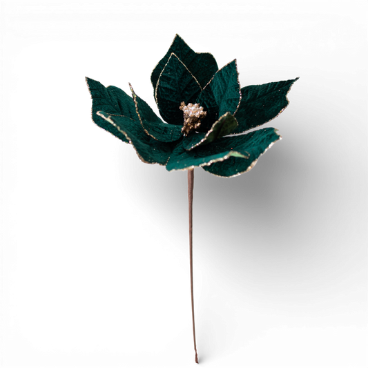 ST144 Velvet Poinsettia Stem Green  23" PK6