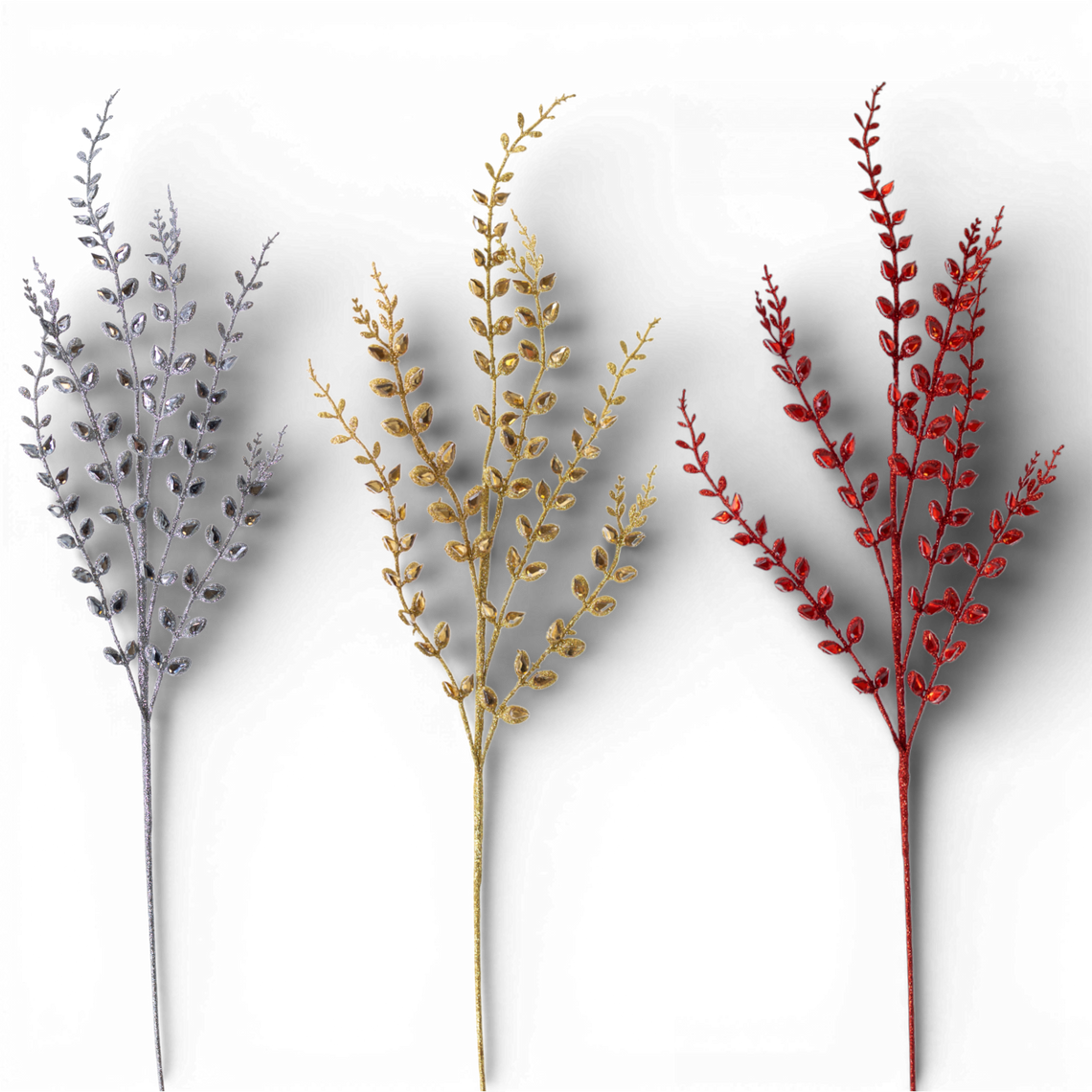 ST159 Glitter/Jewel Fern Spray 30" PK12