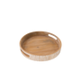 T108 Ribbed Wood Tray w/Handles 10" x 9.75" x 2" PK 6
