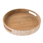 T109 Ribbed Wood Tray w/Handles 12" x 12" x 2" PK 6