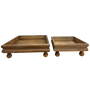 T101 Wooden Tray w/Riser (Set of 2) 9.5" X 9.5" X 4" & 12.5" X 12.5" X 4" x 3" PK 2