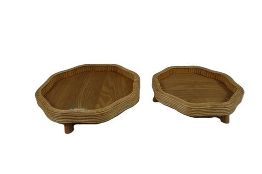 Wooden Tray w/legs Set of 2