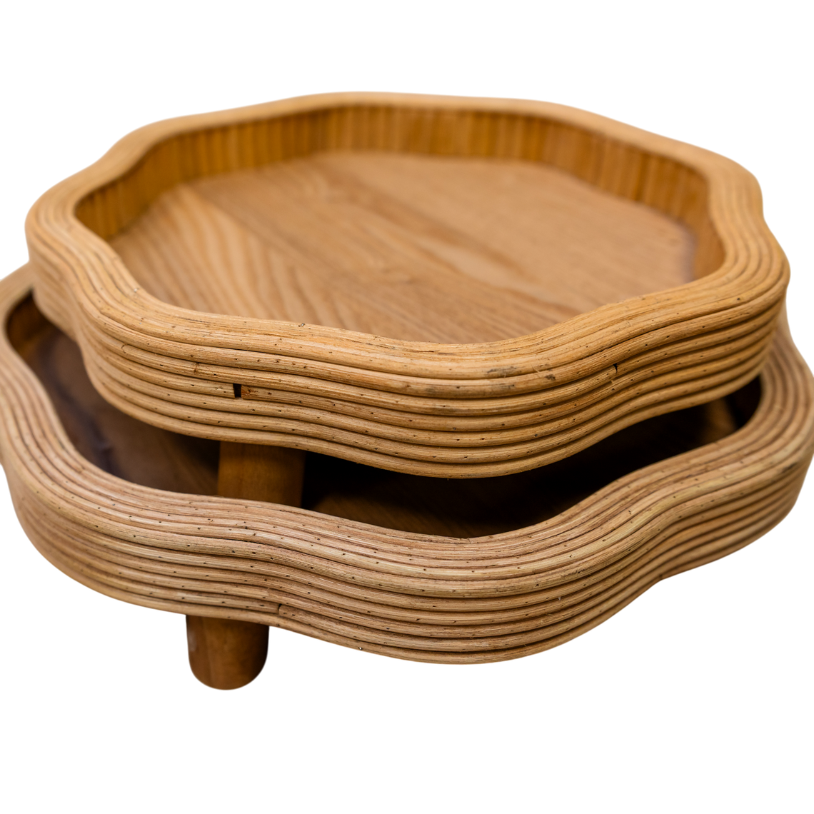 T103 Wooden Tray w/legs (Set of 2) 12" x 12" x 3" & 14.5" x 14.5" x 3" PK 1