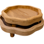 T103 Wooden Tray w/legs (Set of 2) 12" x 12" x 3" & 14.5" x 14.5" x 3" PK 1