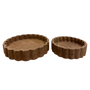 T105 Scalloped Wood Tray 6" x 6" x 1.75" PK 4