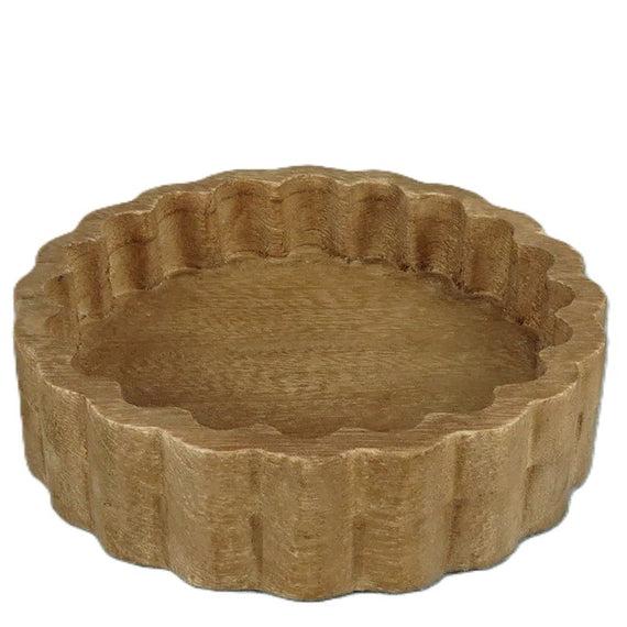 Scalloped Wood Tray 6" x 6" x 1.75"