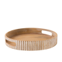 T109 Ribbed Wood Tray w/Handles 12" x 12" x 2" PK 6