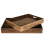 T110 Patterned Tray (Set of 2) 16" x 11.5" x 2.5" & 18" x 13.5" x 2.75" PK 2
