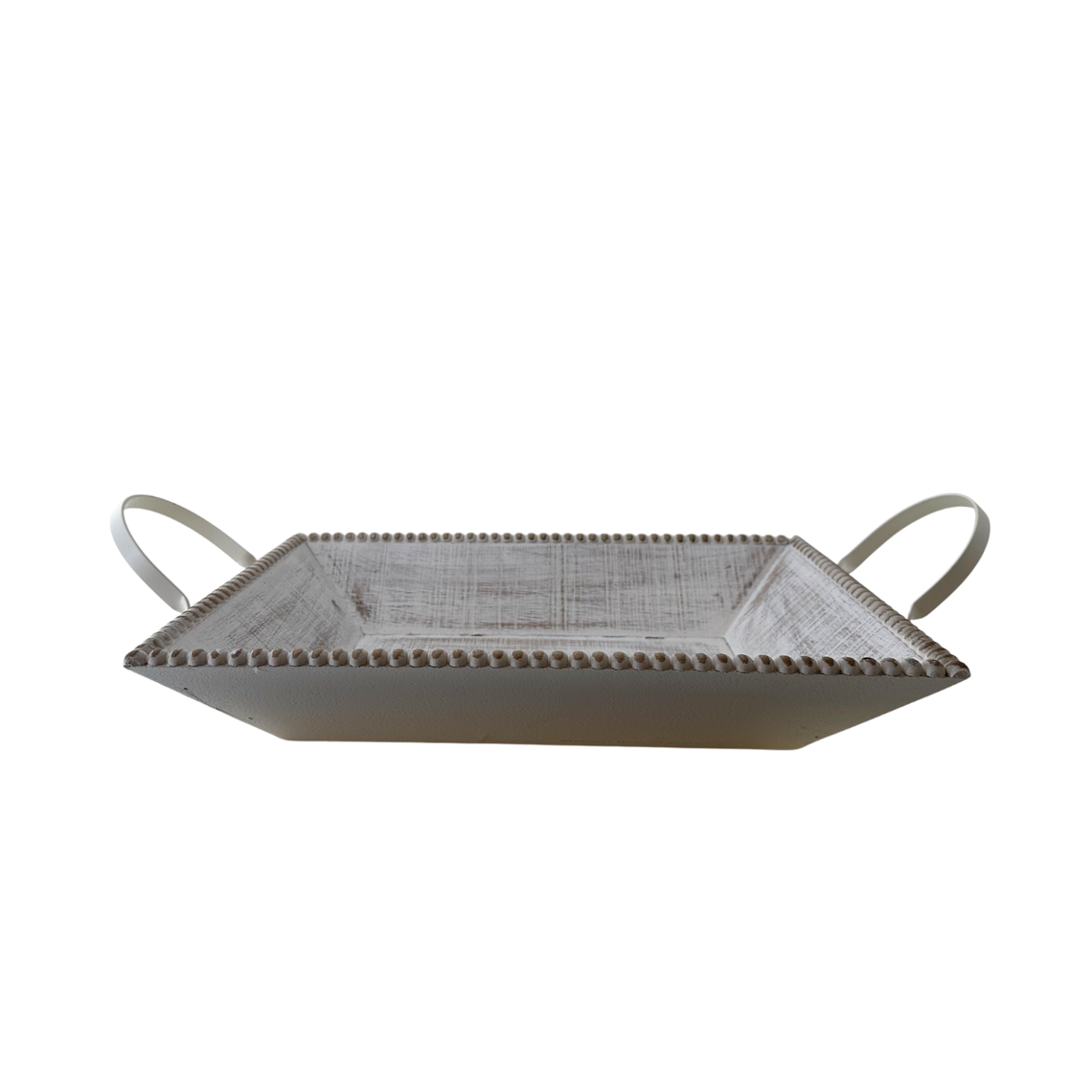 T112 Wood Tray w/Handles- White Wash 20.5" x 11.75" x 5" PK 2