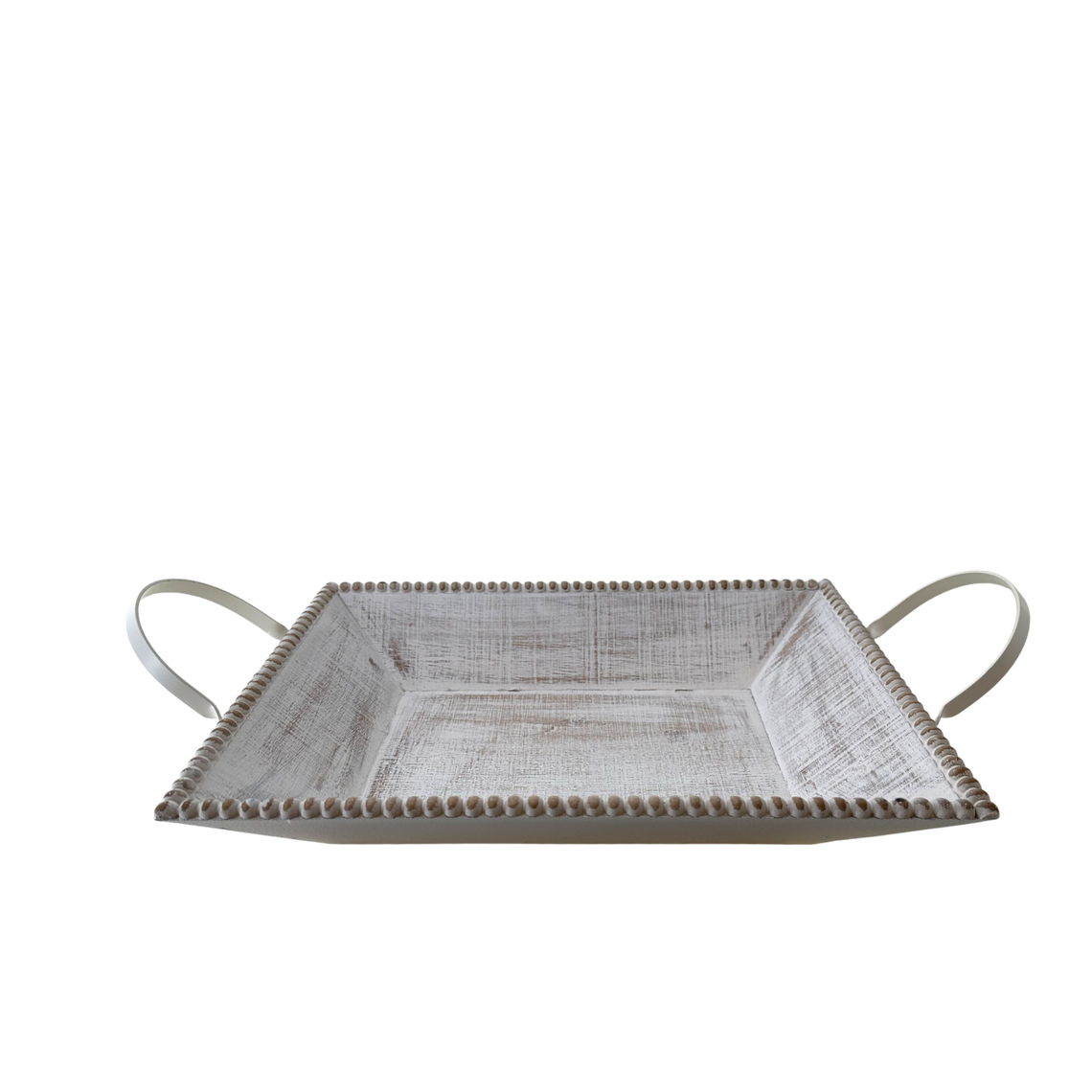 T112 Wood Tray w/Handles- White Wash 20.5" x 11.75" x 5" PK 2