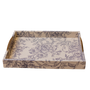 T113 Fabric Wrapped Tray - Cream/Blue 15.25" x 12" x 2.75" PK 2