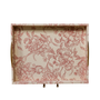 T114 Fabric Wrapped Tray - Cream/Red 18" x 14" x 2" PK 2