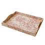 T114 Fabric Wrapped Tray - Cream/Red 18" x 14" x 2" PK 2
